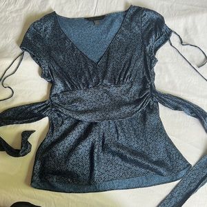 Express Silk Floral Tie Top Size Medium